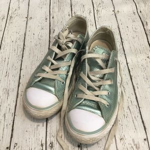 Girls Converse Aqua Metallic 13